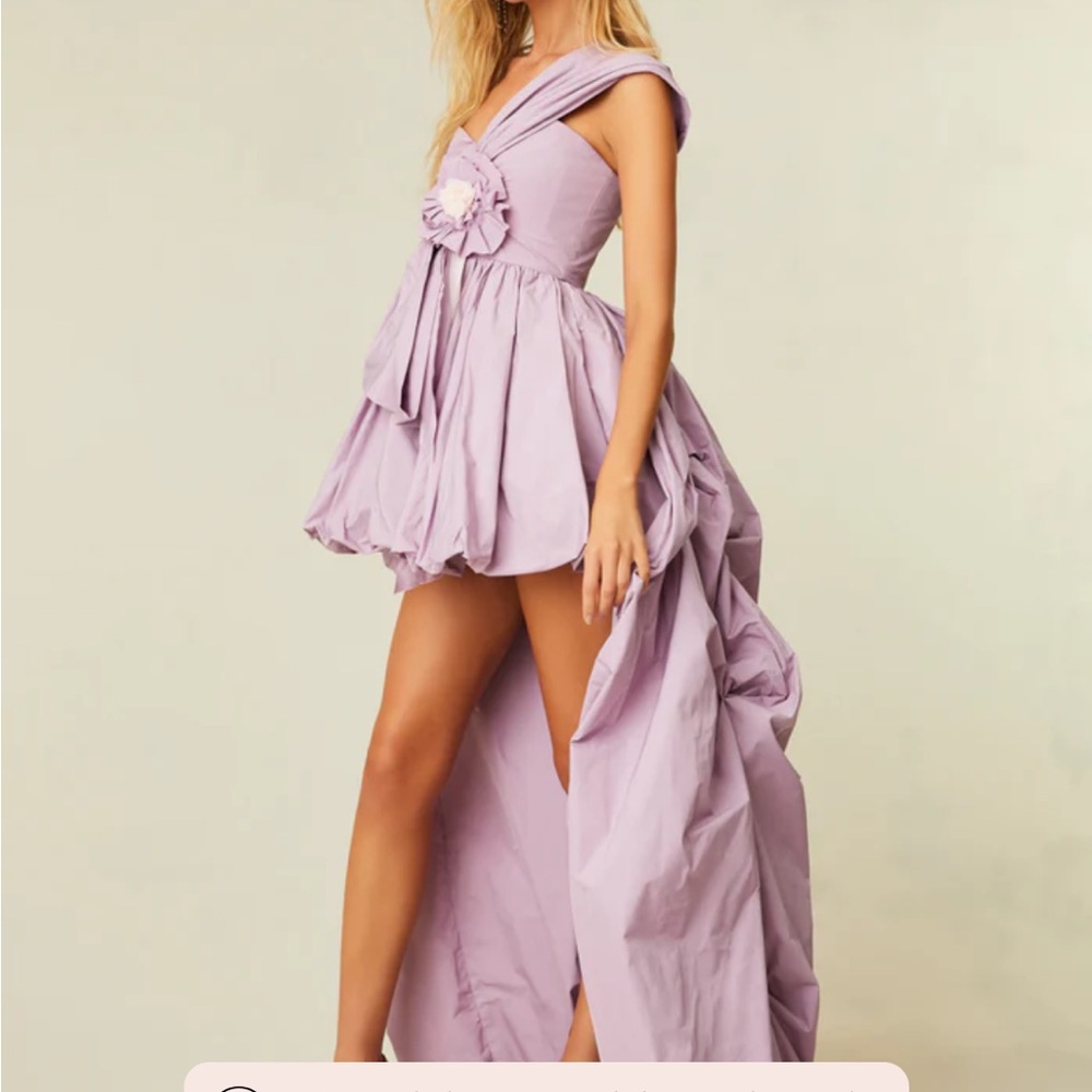 LoveShackFancy Lavender High-Low Maxi Dress